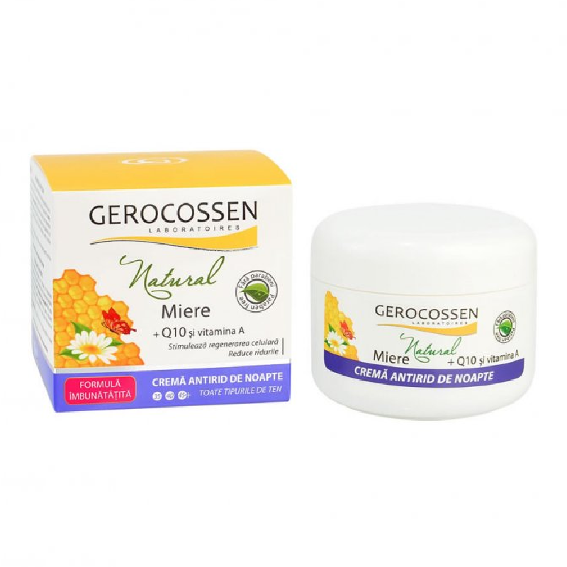 Crema antirid de noapte Natural Miere, 100 ml, Gerocossen