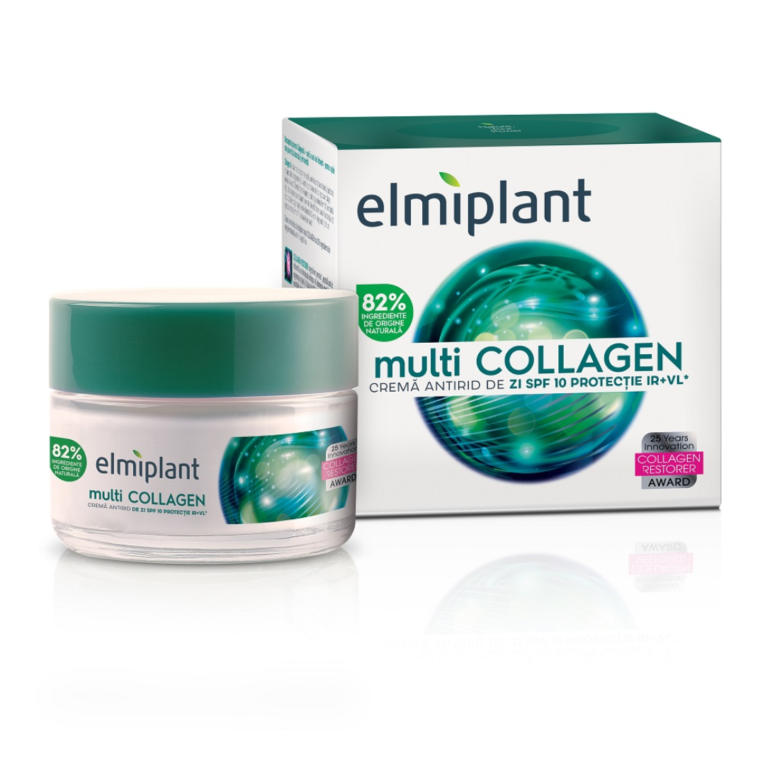 Crema antirid de zi SPF 10 multiCollagen, 50ml, Elmiplant