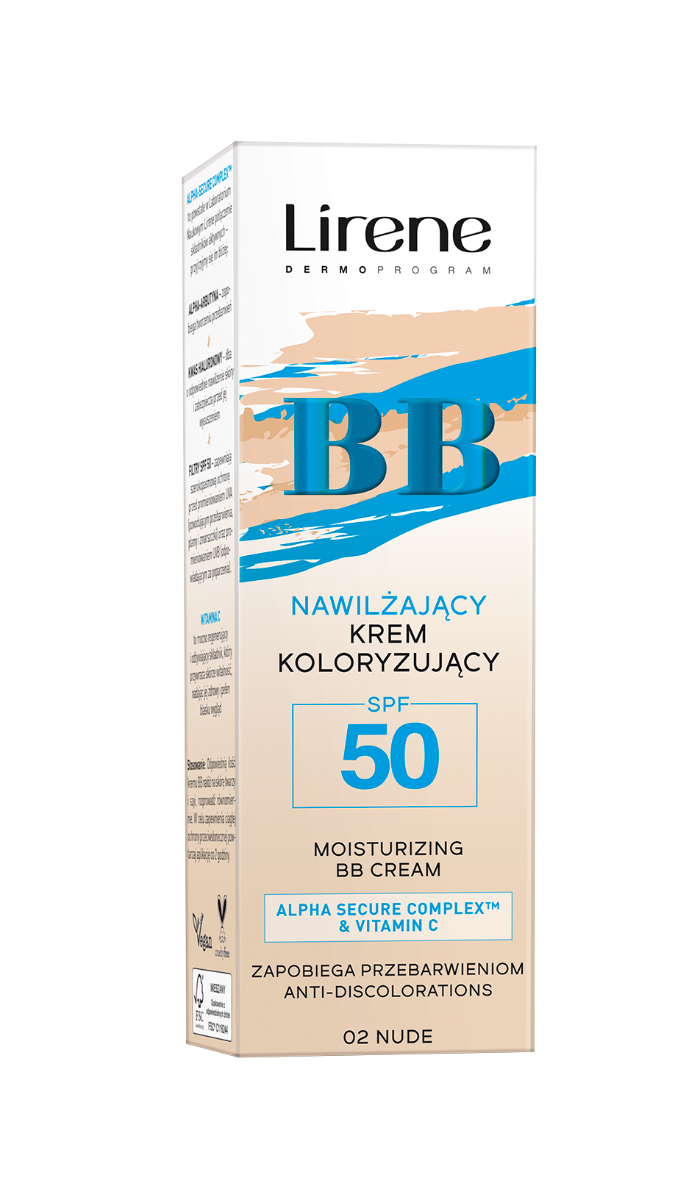 Crema BB hidratanta anti-depigmentare cu SPF50 02 Nude, 30ml, Lirene