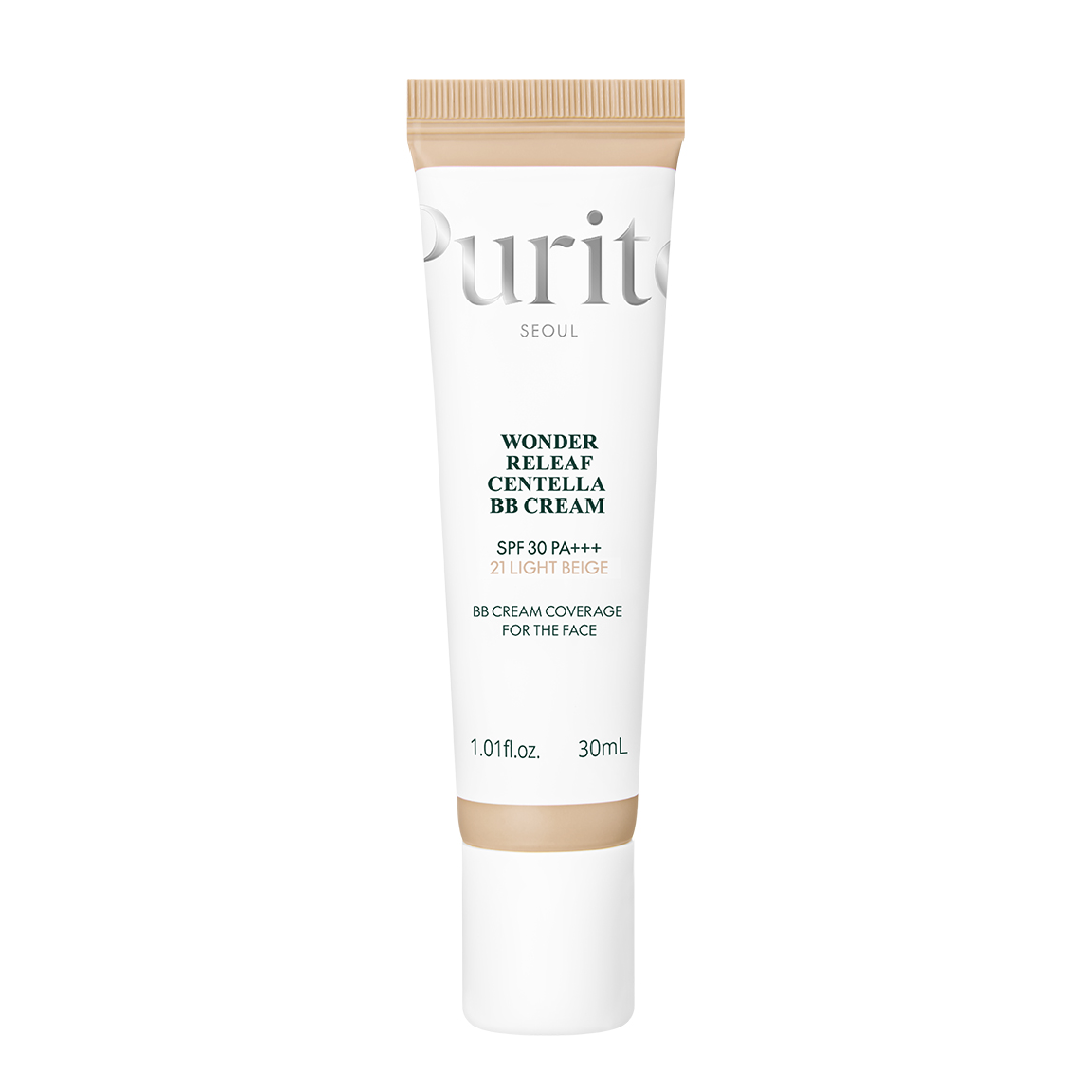 Crema BB multifunctionala cu SPF 30 PA+++, 21 Light Beige, Wonder Releaf Centella, 30 ml, Purito