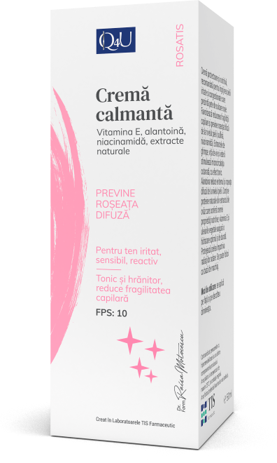 Crema calmanta pentru tenuri cu roseata difuza Q4U, 40ml, Tis Farmaceutic