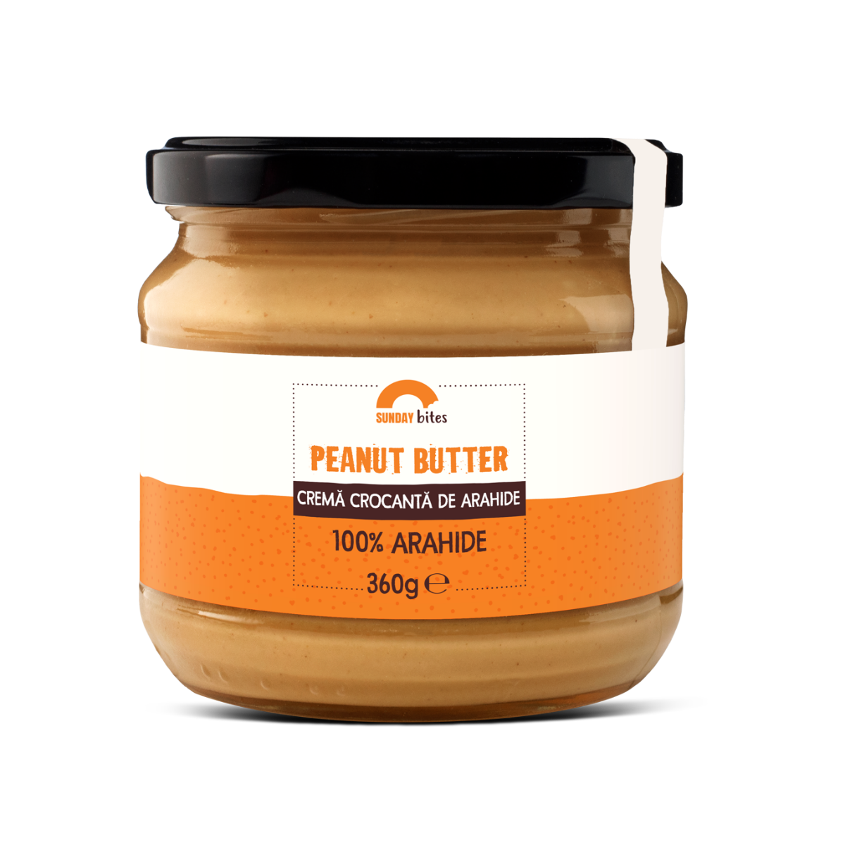Crema crocanta de arahide, 360g, Sunday Bites