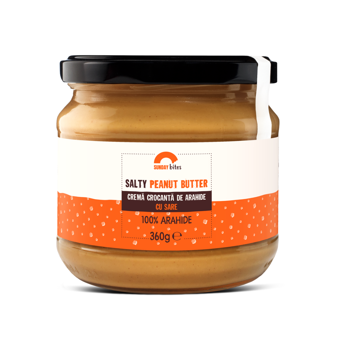 Crema crocanta de arahide cu sare, 360g, Sunday Bites