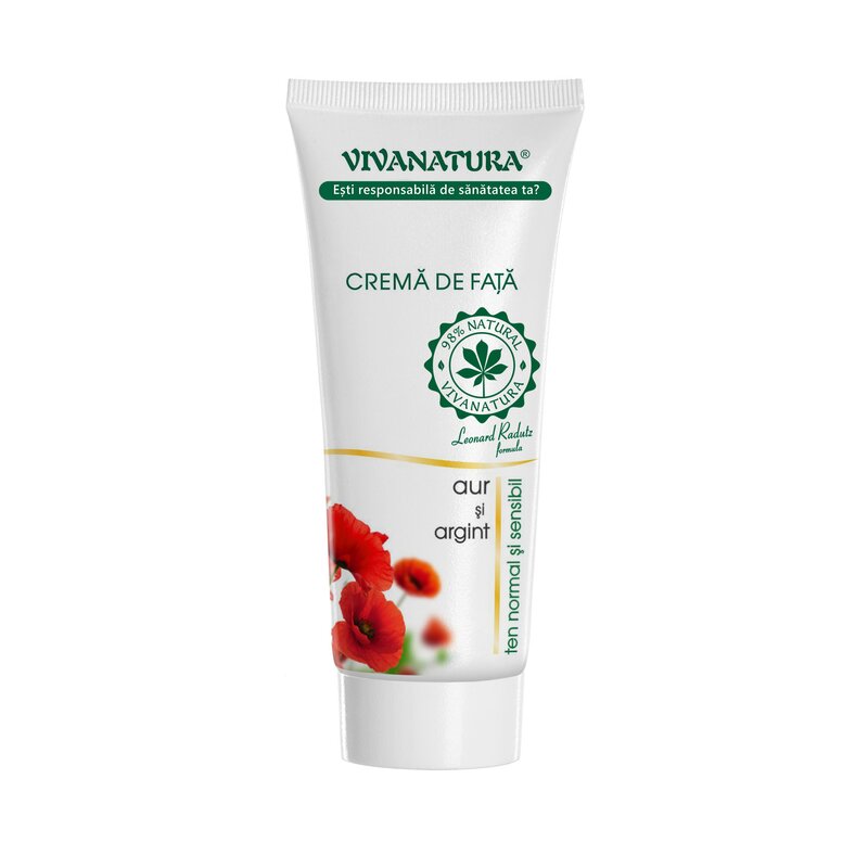 Crema de fata cu aur si argint pentru ten normal si sensibil 75 ml – Leonard Radutz Formula – VivaNatura