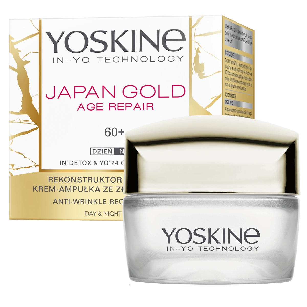 Crema de fata reparatoare antirid de zi si de noapte Japan Gold 60+, 50ml, Yoskine