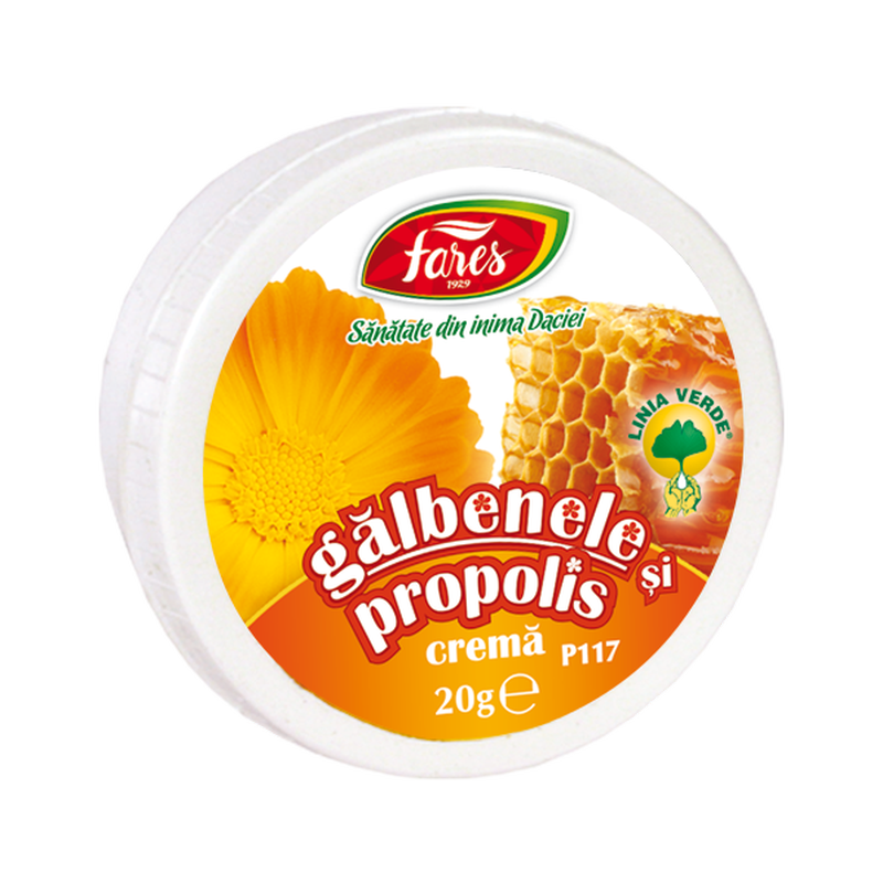 Crema de galbenele si propolis, P117, Fares | 20 gr
