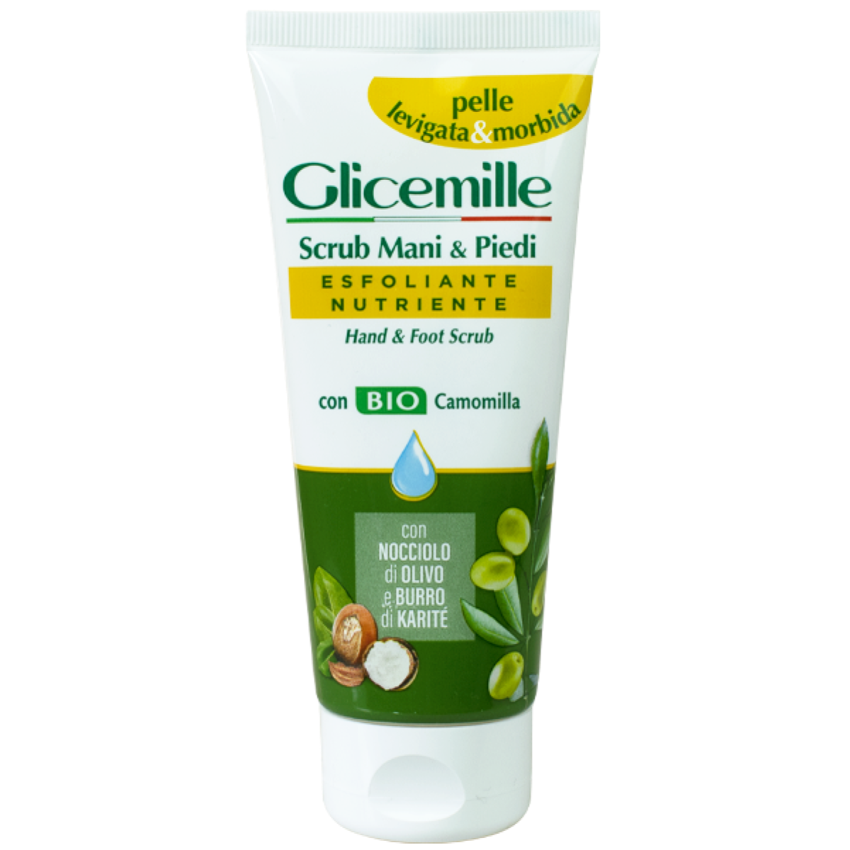 Crema exfolianta cu glicerina si musetel bio pentru maini si picioare, 100ml, Glicemille