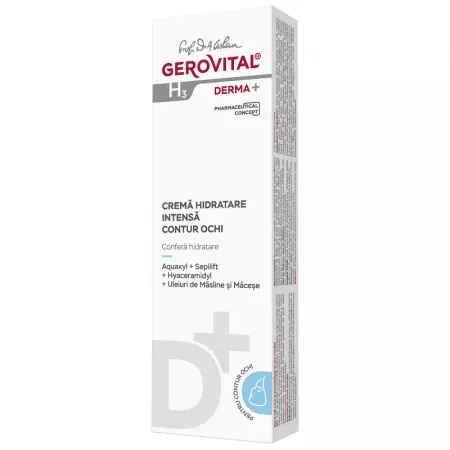 Crema H3 Derma+ de hidratare intensa pentru conturul ochilor, 15ml, Gerovital