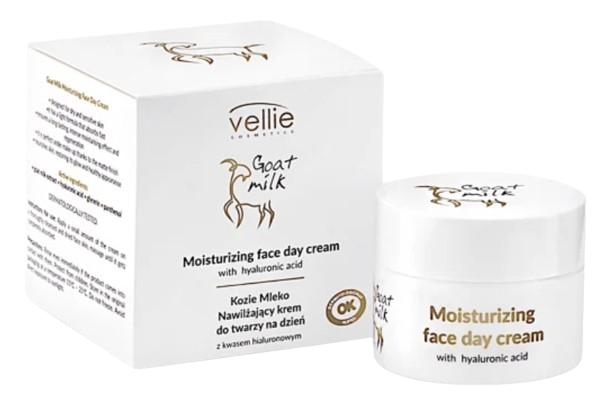 Crema hidratanta de zi cu Acid Hialuronic Goat Milk, 50ml, Vellie