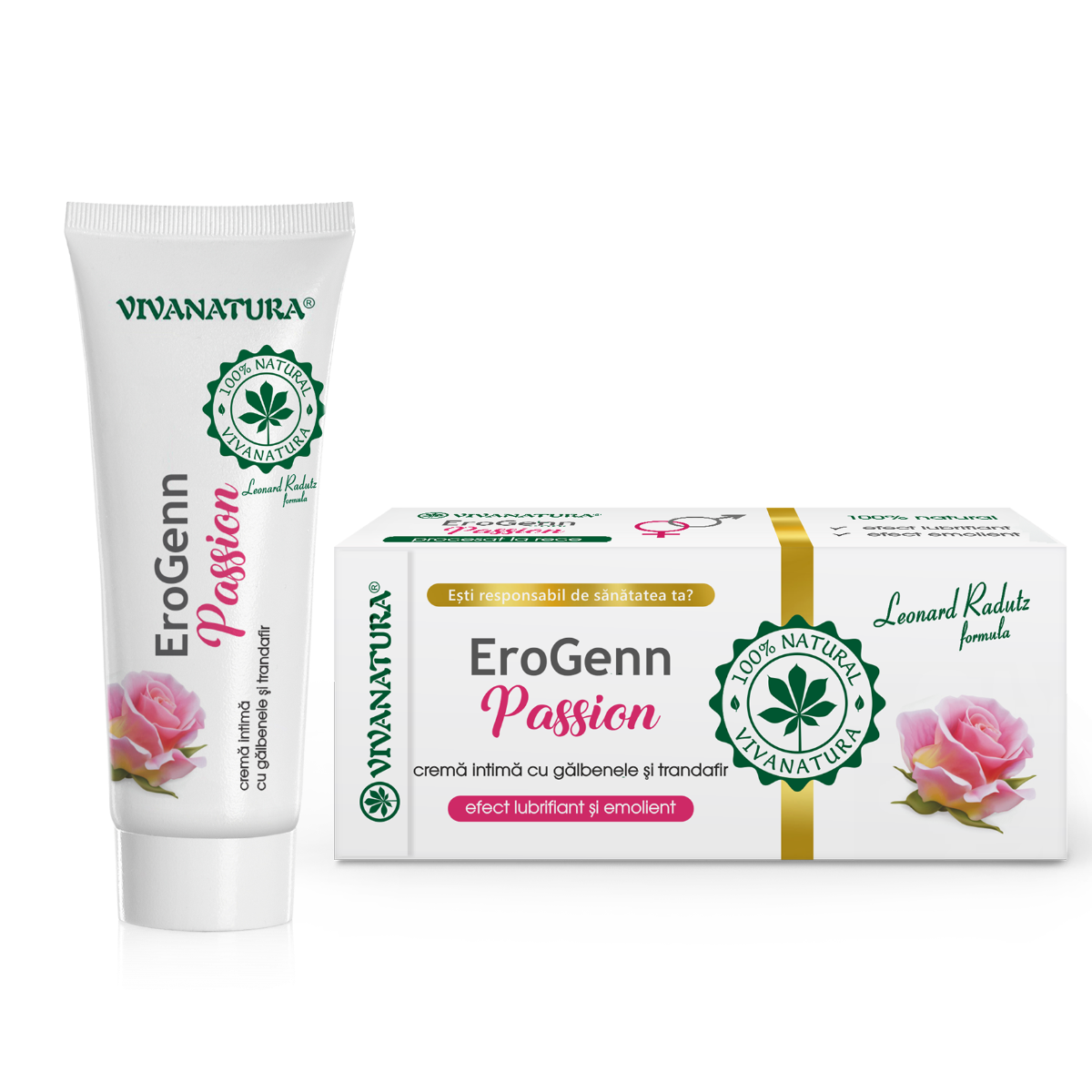 Crema intima cu galbenele si trandafir EroGenn Passion, 20ml, VivaNatura