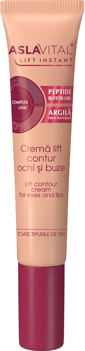 Crema lift pentru contur ochi si buze Lift Instant, 15ml, AslaVital