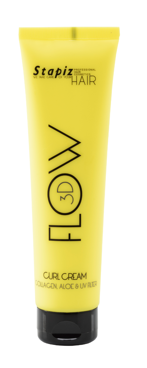 Crema pentru bucle cu ulei de avocado colagen si aloe Flow 3D, 150ml, Stapiz