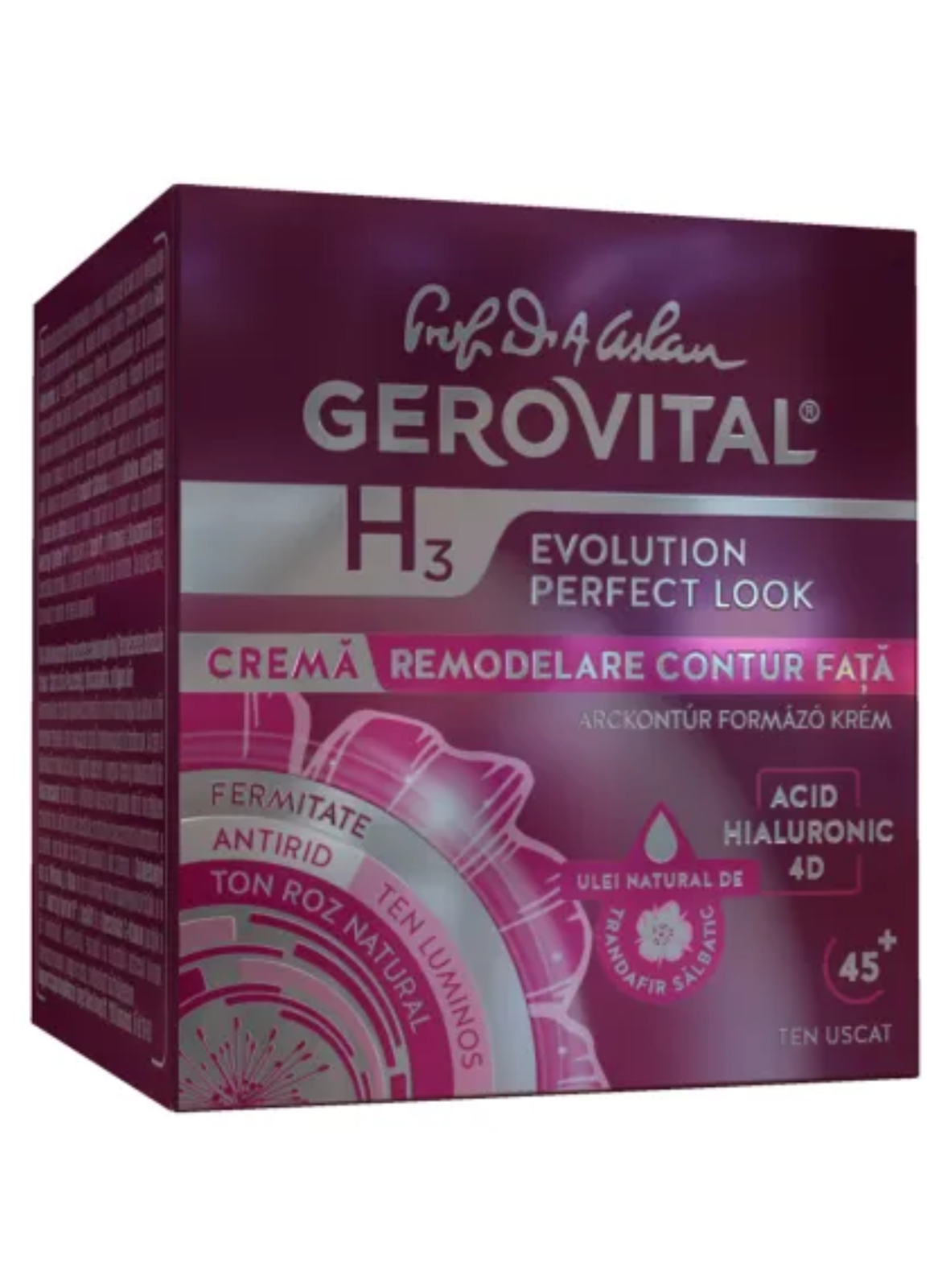 Crema remodelare contur fata H3 Evolution Perfect Look Gerovital, Farmec | 50 ml