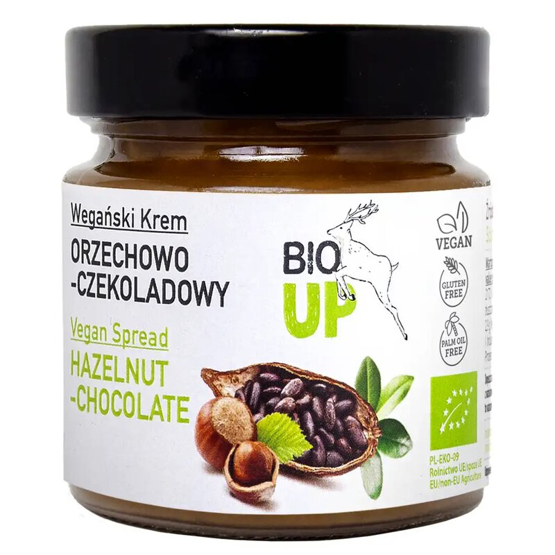 Crema tartinabila de ciocolata cu alune de padure, bio, 190g, Super Fudgio