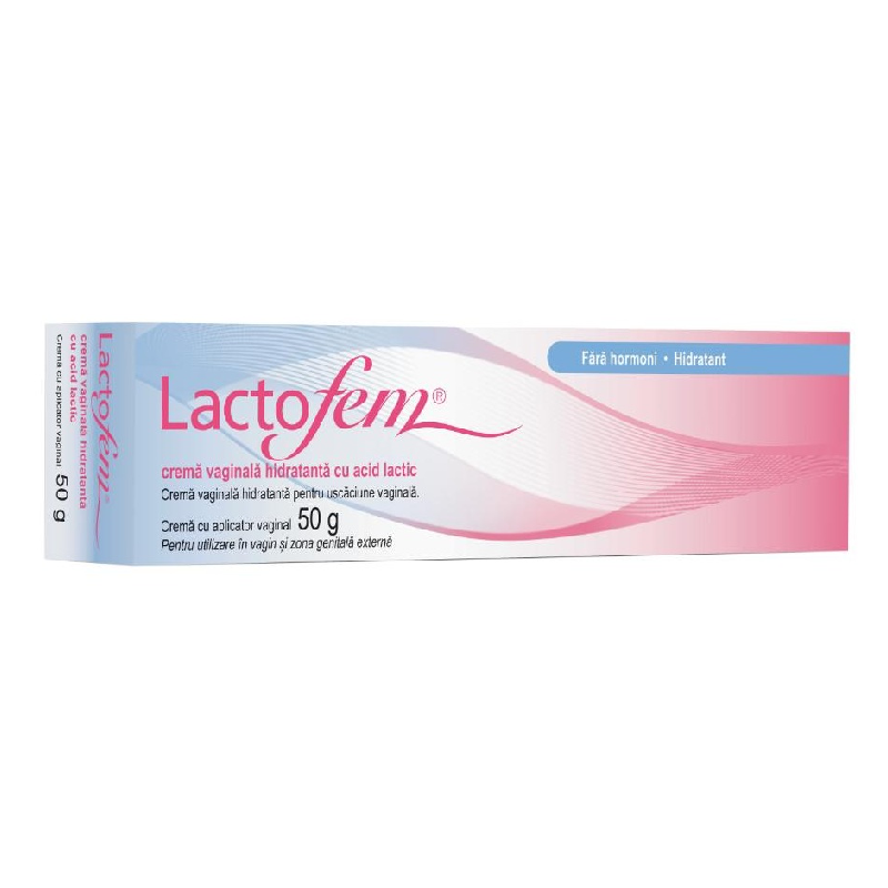Crema vaginala hidratanta cu acid lactic, 50 g, Lactofem