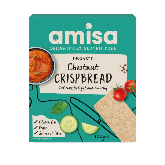 Crispbread cu faina de castane fara gluten Bio, 120g, Amisa