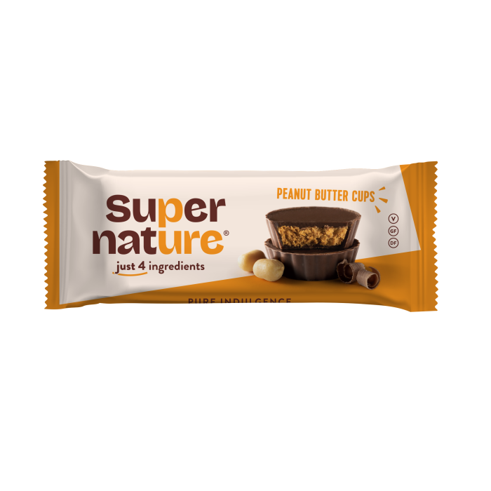 Cupe de ciocolata cu unt de arahide Bio, 40g, Super Nature