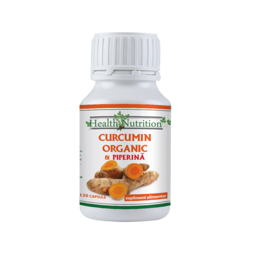 Curcumin Organic + Piperina, 120 capsule, Health Nutrition