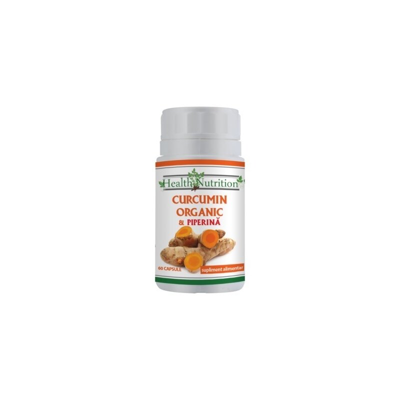 Curcumin Organic + Piperina, 60 capsule, Health Nutrition