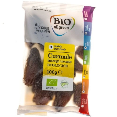 Curmale Intregi Uscate fara Samburi Eco 100gr Bio Allgreen