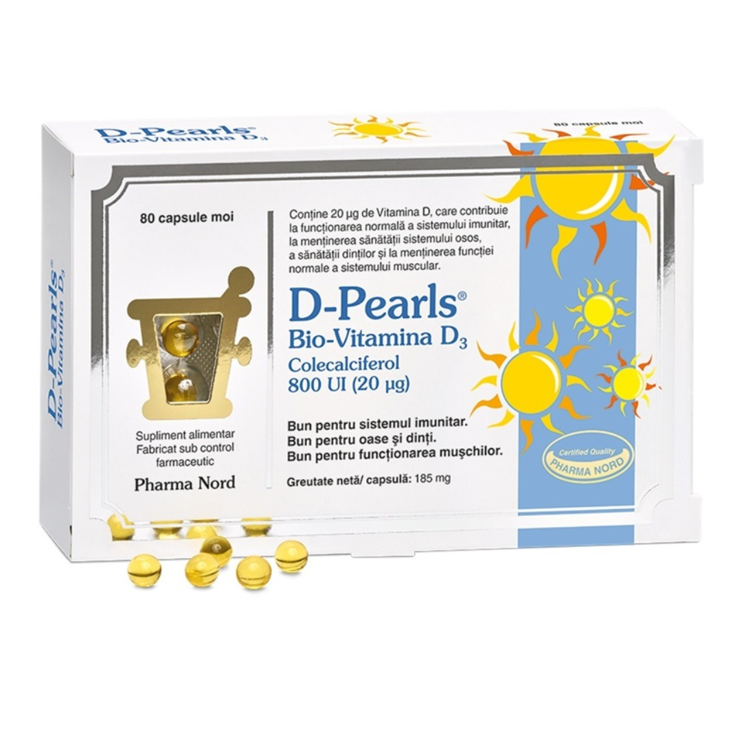 D-Pearls Bio-Vitamina D3, 80 capsule, Pharma Nord
