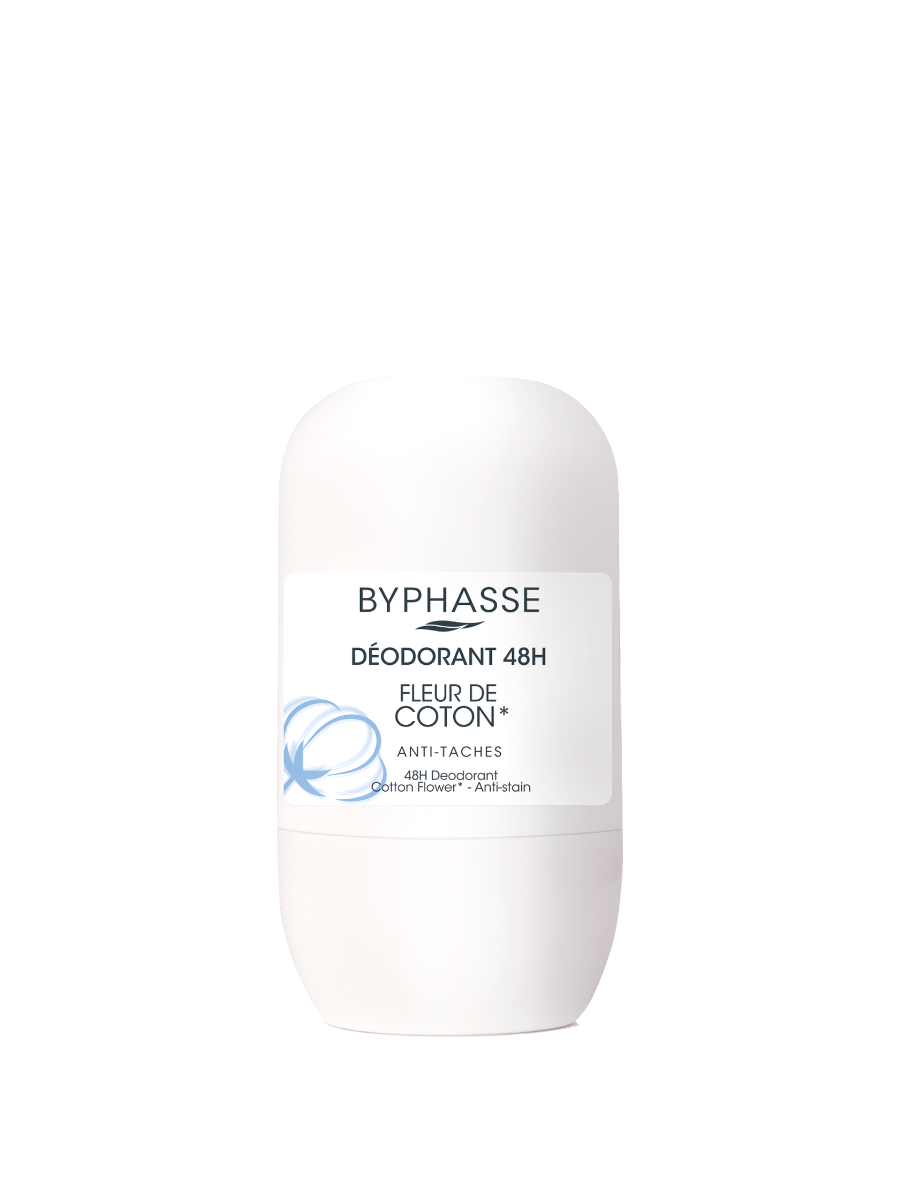 Deodorant roll-on 48h cu flori de bumbac, 50ml, Byphasse