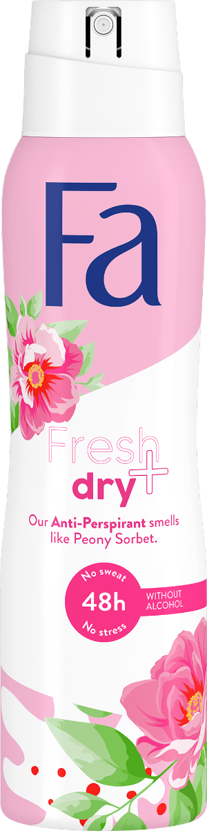 Deodorant spray cu parfum de bujori Fresh & Dry, 150ml, Fa