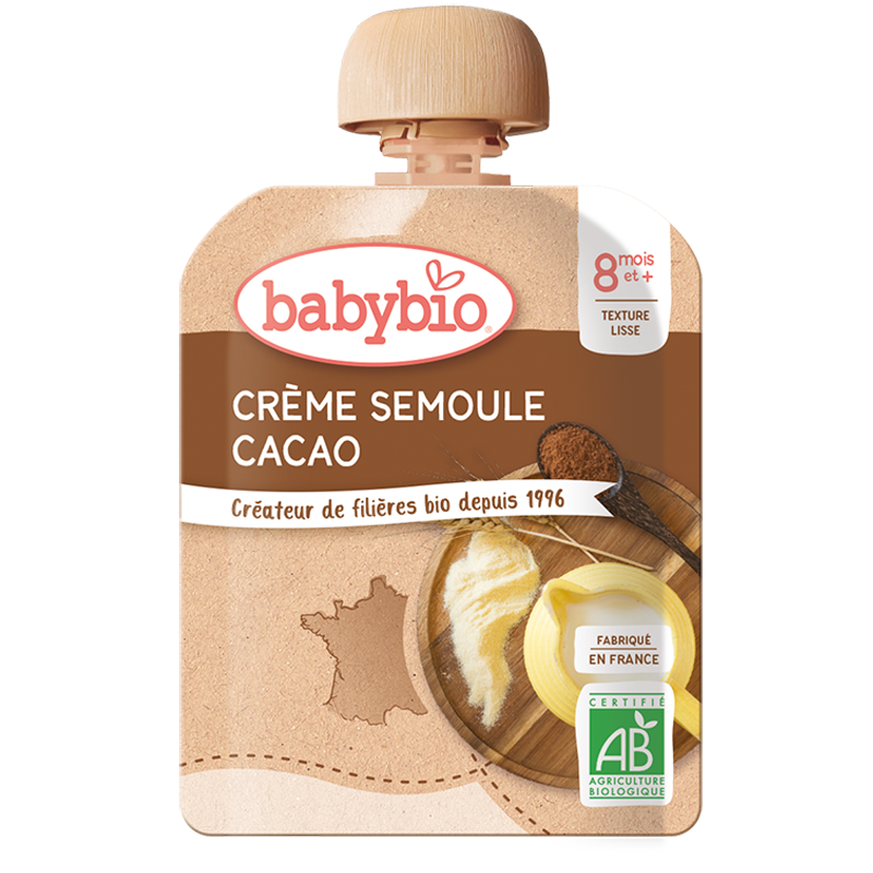 Desert crema din gris si cacao Bio, 85g, BabyBio