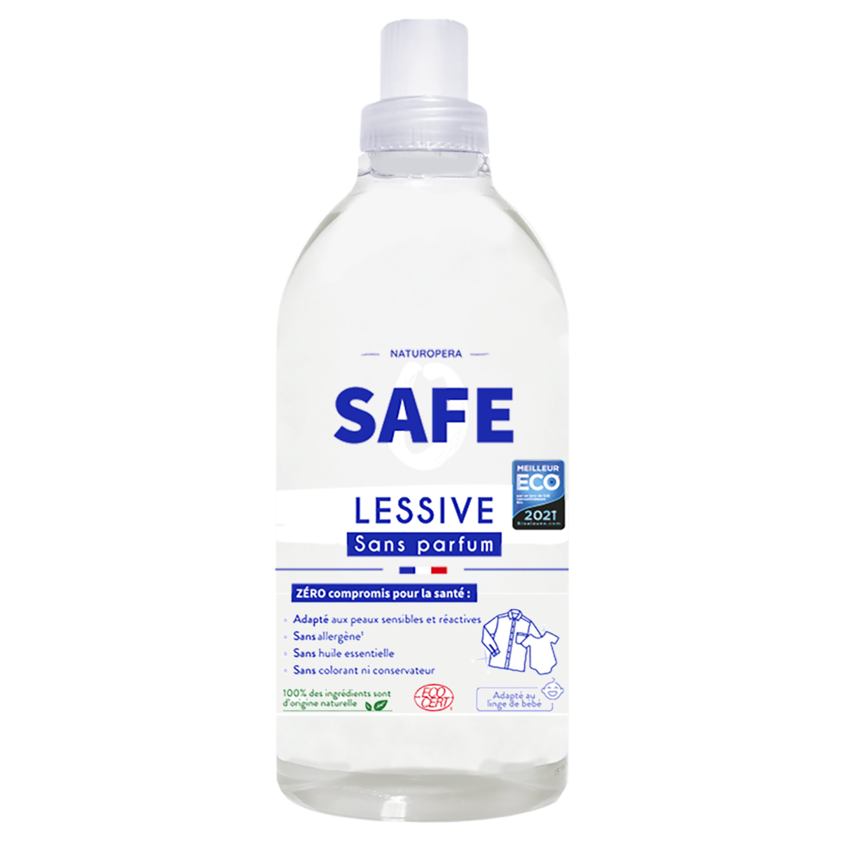 Detergent bio pentru rufe fara parfum sau alergeni, 1l, Safe