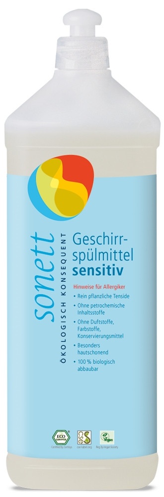 Detergent eco neutru de vase pentru spalare manuala, 1L, Sonett