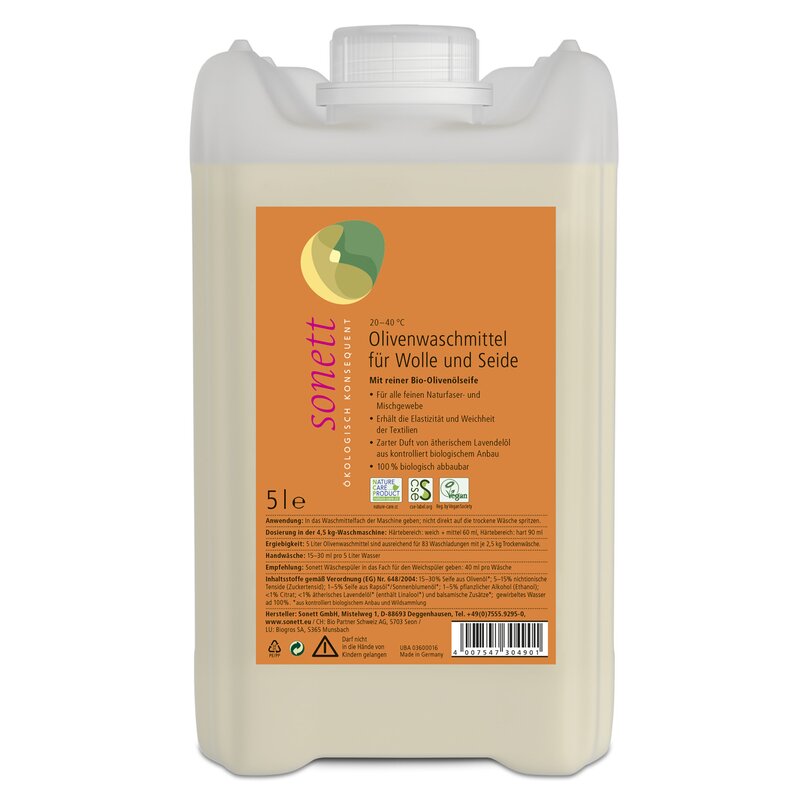 Detergent lichid pentru lana si matase ecologic 5l Sonett