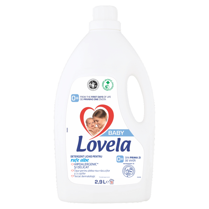 Detergent lichid pentru rufe albe, 2.9 litri, Lovela Baby