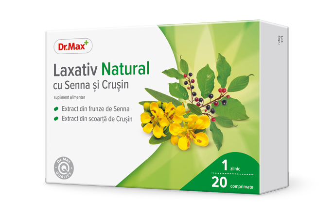 Dr. Max Laxativ Natural cu Senna si Crusin, 20 comprimate filmate