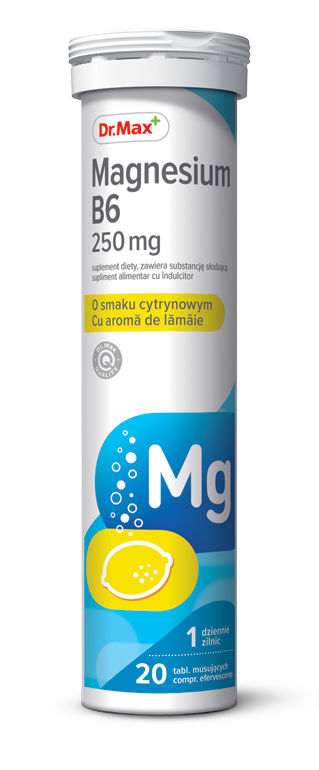 Dr. Max Magnesium B6 250mg, 20 comprimate efervescente