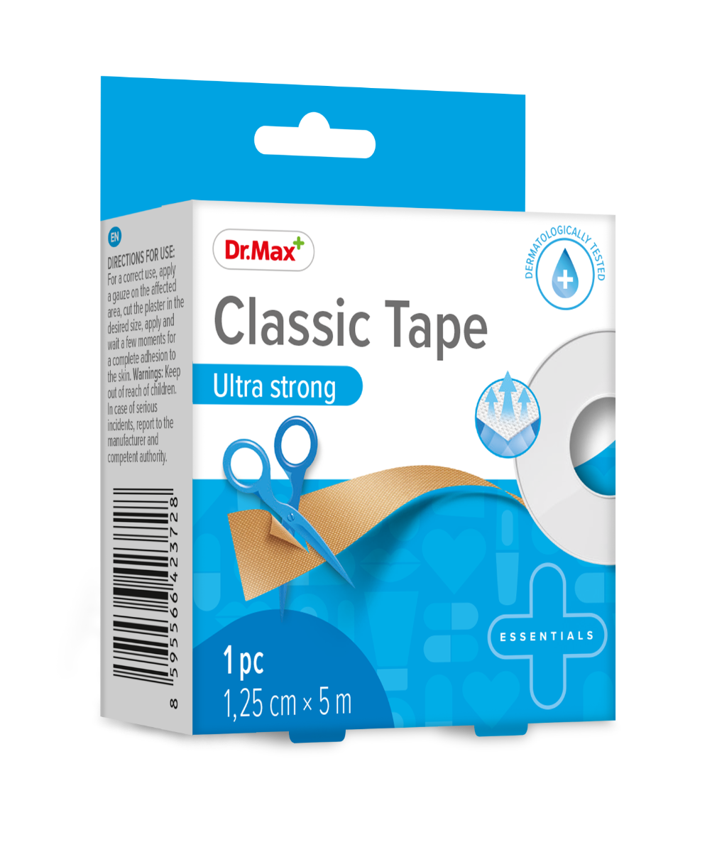 Dr. Max Plastic tape transparent, 1.25cm x 5m