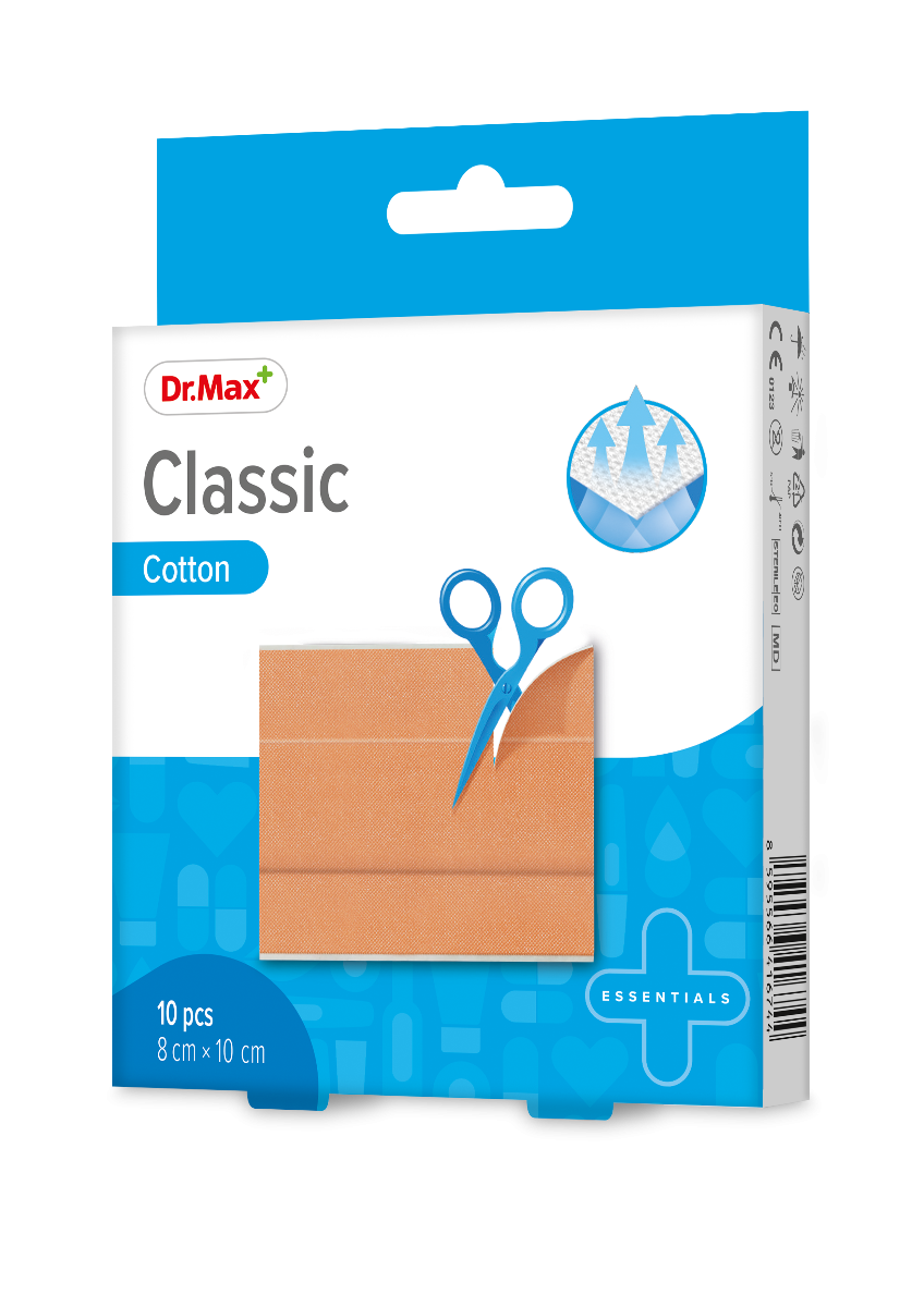 Dr. Max Plasturi clasici sterili 8 x 10cm, 10 bucati