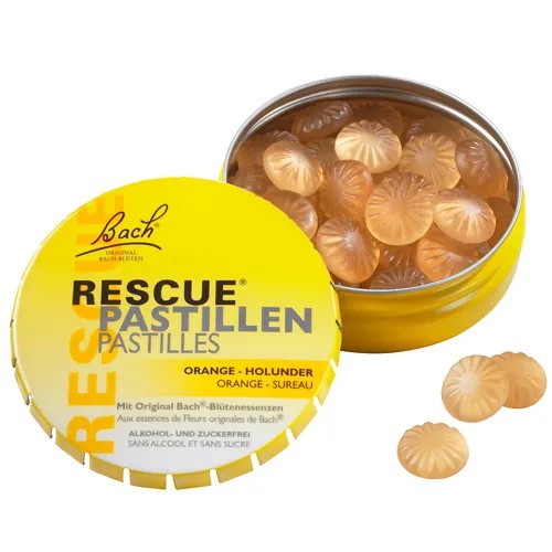 Dropsuri cu aroma de portocale si soc Original Bach, 50g, Rescue Remedy