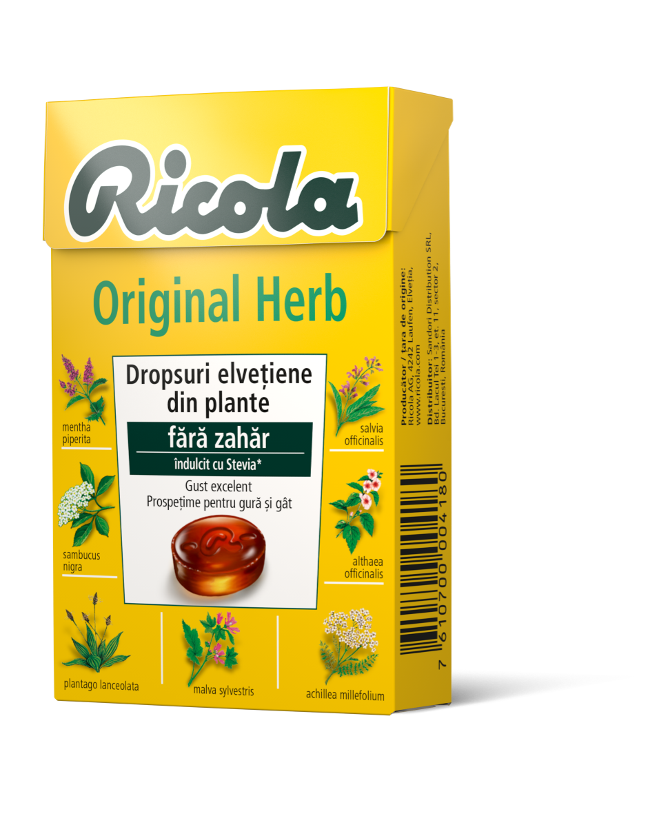 Dropsuri din plante Original Herbs, 40g, Ricola