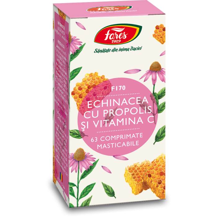 Echinacea cu propolis si vitamina C F170, 60 comprimate, Fares