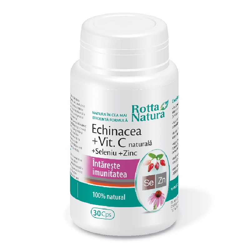Echinacea, Vitamina C naturala, Seleniu, Zinc, 30 capsule, Rotta Natura