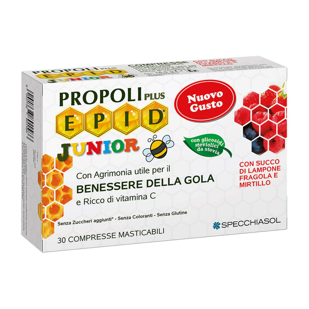 Epid Propolis Junior comprimate cu suc de zmeura, capsuni si afine, Specchiasol | 30 comprimate