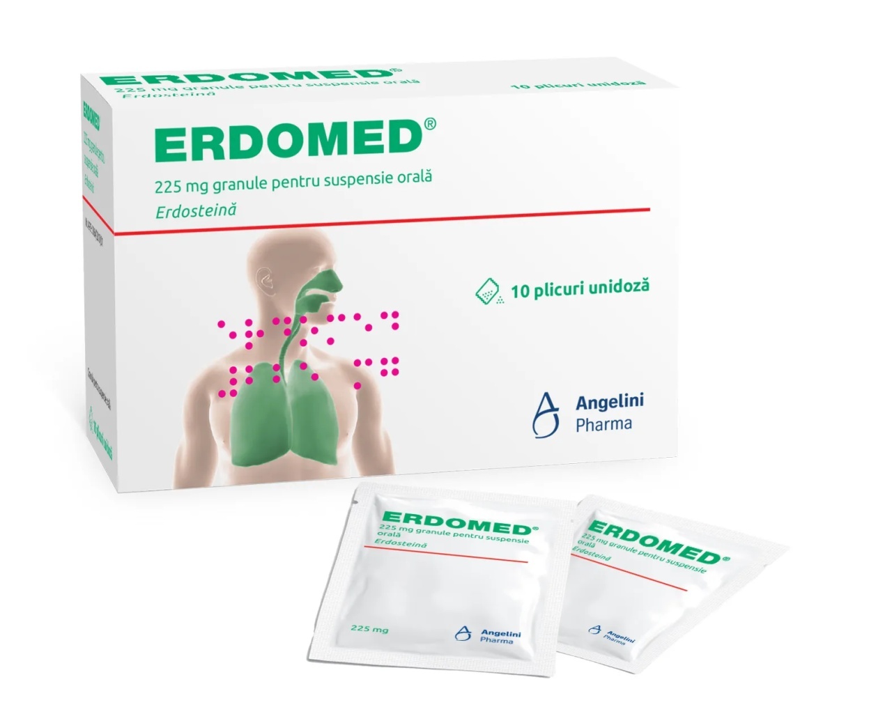Erdomed 225mg, 10 plicuri, Angelini