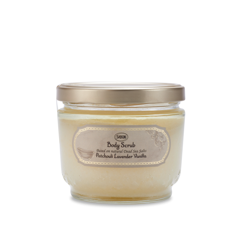 Exfoliant pentru corp Patchouli Lavander Vanilla, 600g, Sabon