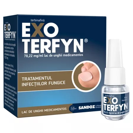 Exoterfyn 78,22mg/ml lac de unghii medicamentos, 3,3ml, Sandoz