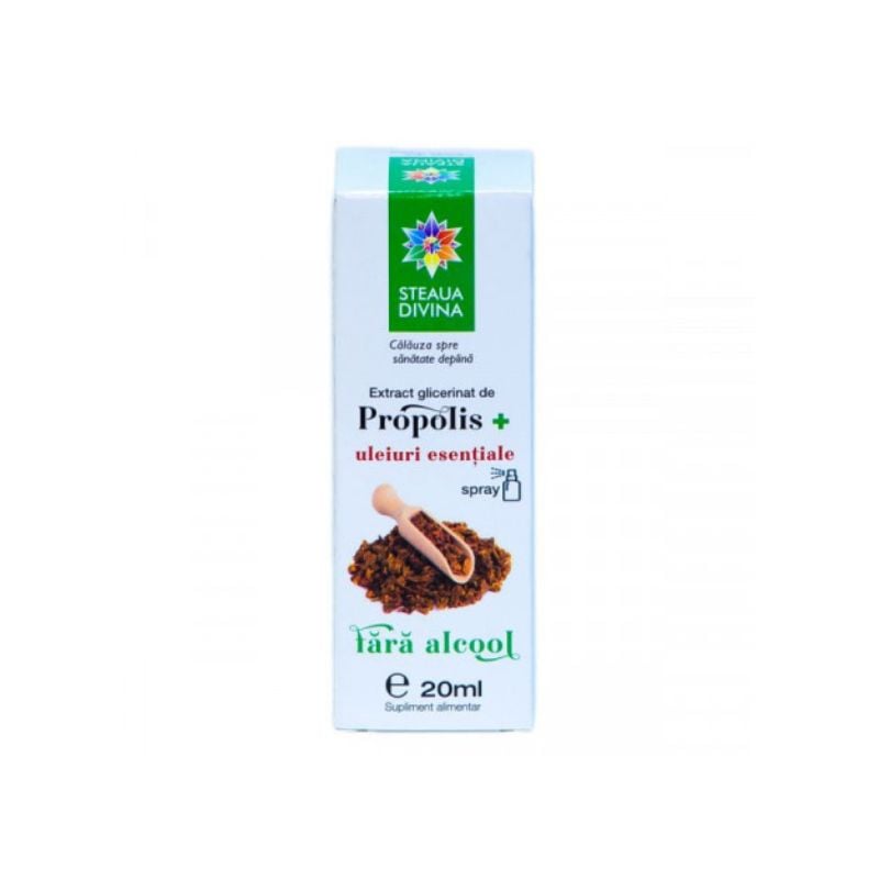 Extract glicerinat de propolis cu uleiuri esentiale, 20 ml, Steaua Divina