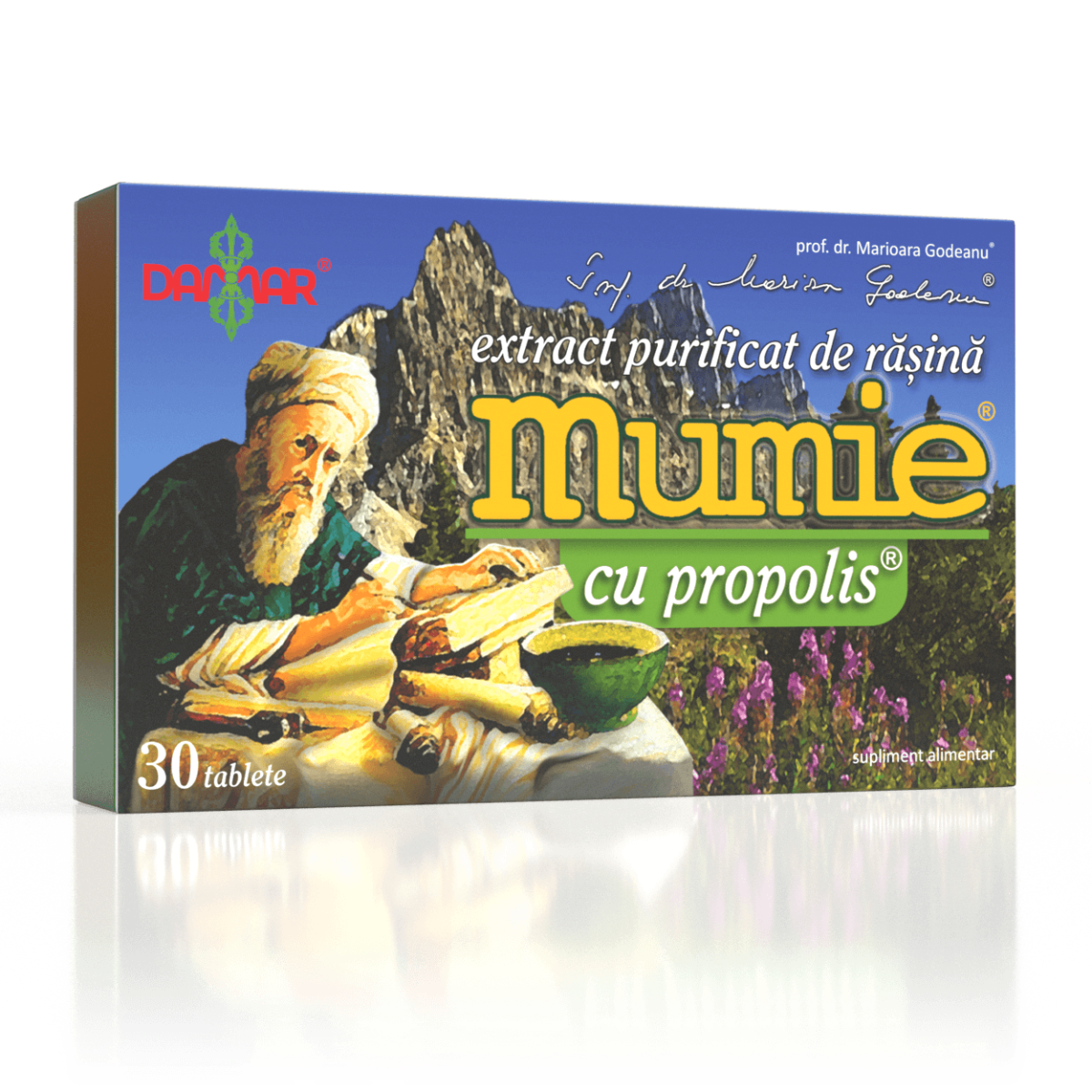 Extract purificat de rasina Mumie cu Propolis, 60 tablete, Damar
