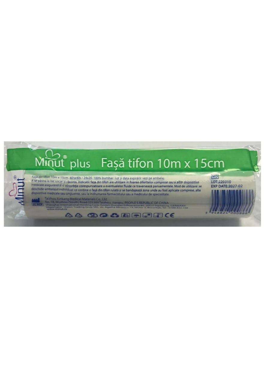Fasa din tifon 15cm x 10m, 1 bucata, Minut