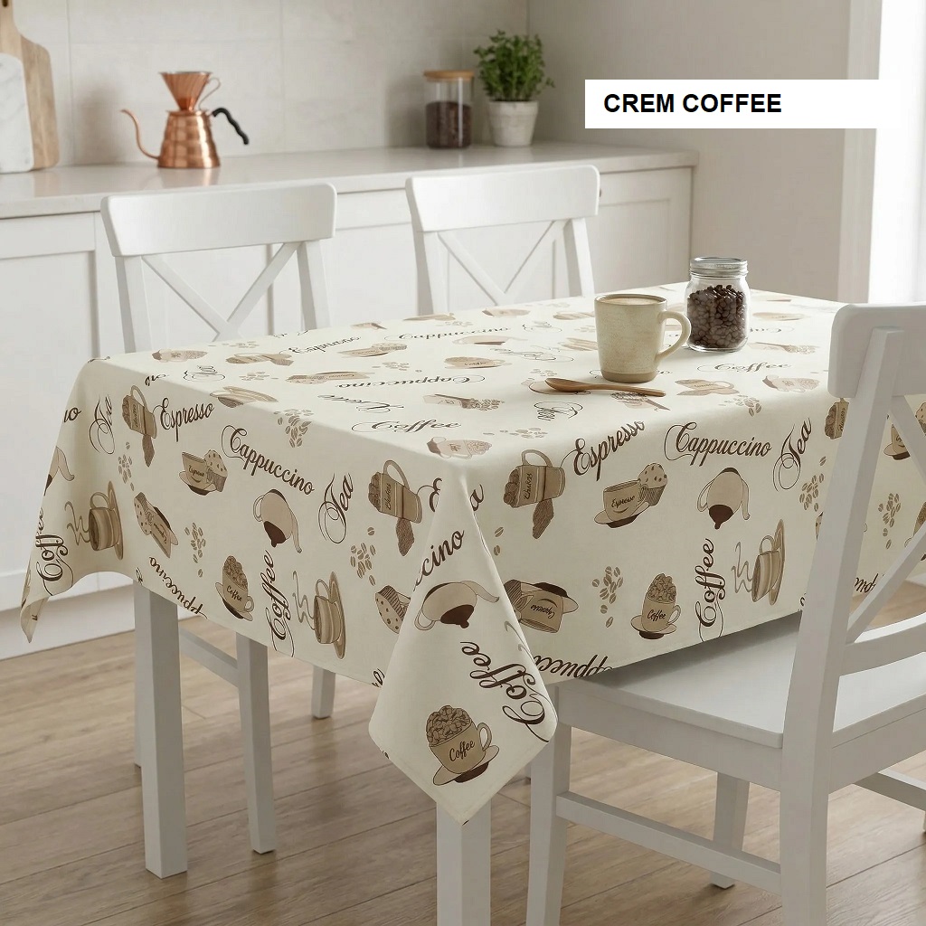 Fata de masa teflonata antimurdarire crem coffee 180x240 cm, Ralex | 1 buc