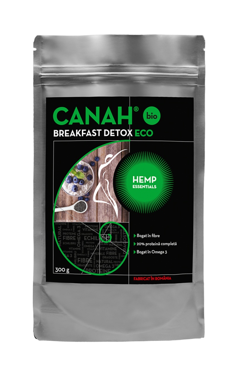 Fibre Breakfast Detox Eco cu seminte de canepa, 300g, Canah