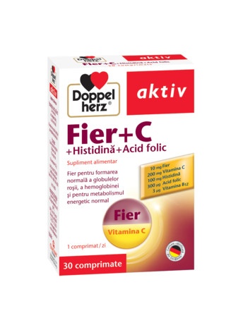 Fier + C + Histidina + Acid Folic, 30 comprimate, Doppelherz